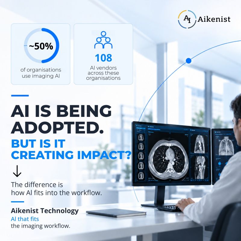 About 50% of organisations use imaging AI, across 108 AI vendors. AI is being adopted, but is it creating impact?